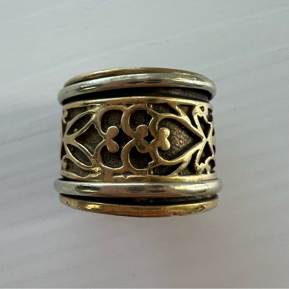 Gold & Silver Tone Fashion Spinner Ring